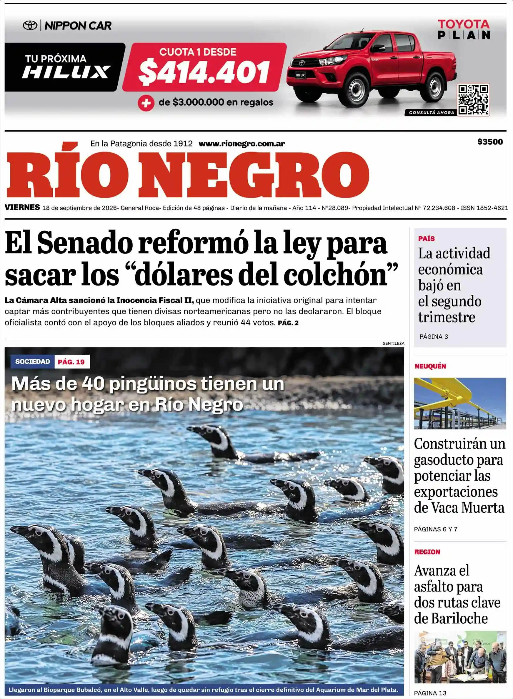Estudios Max | RADIO IMAGEN 99.3 MHZ - Tapa del diario Rio Negro