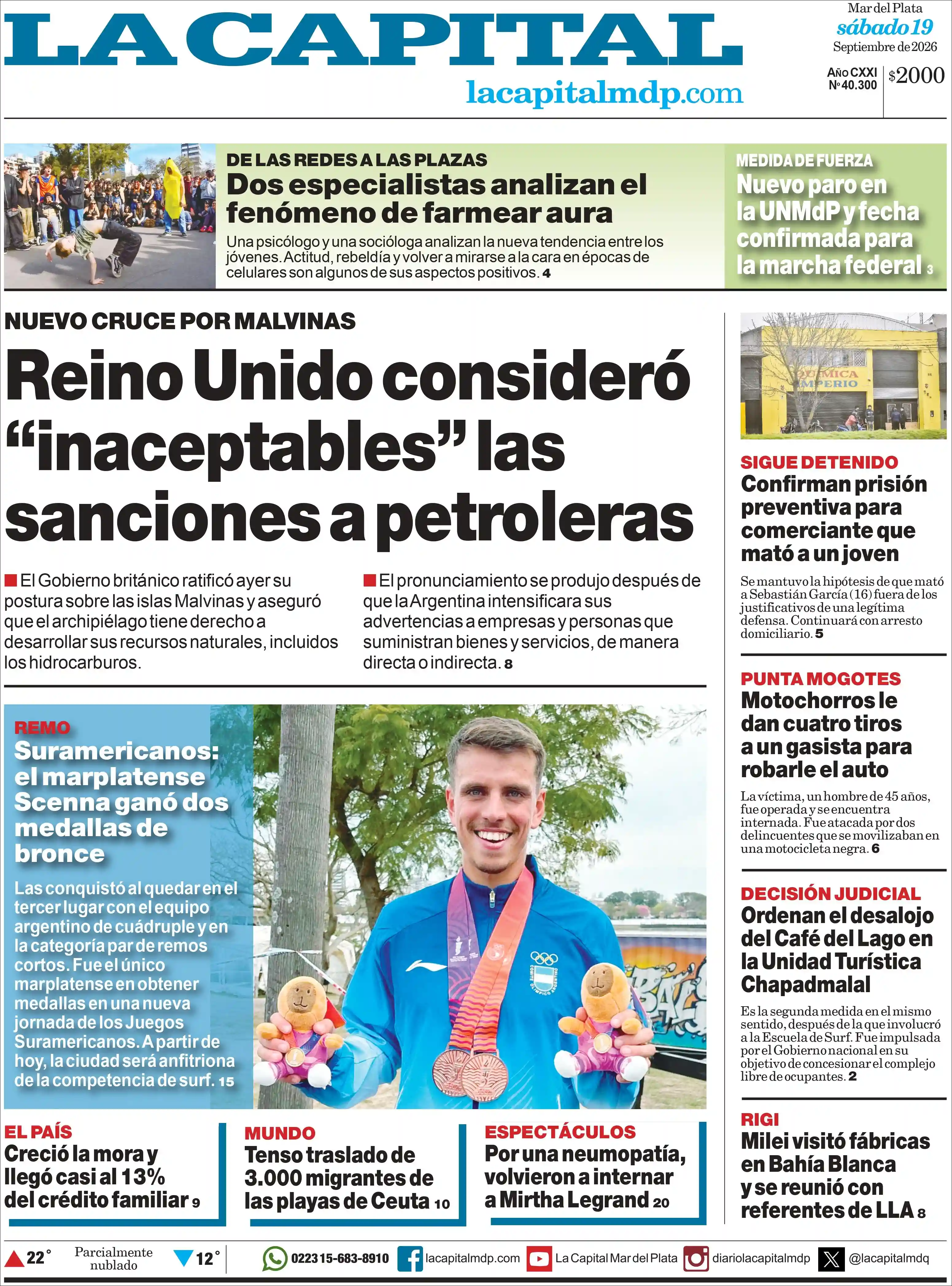 Estudios Max | RADIO IMAGEN 99.3 MHZ - Tapa del diario La Capital